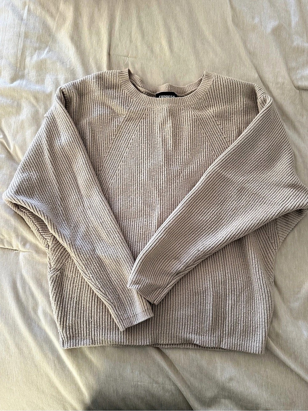 Express Ribbed Dolman Sleeve Crewneck Sweater Ribbed Crew Neck Sweater Size